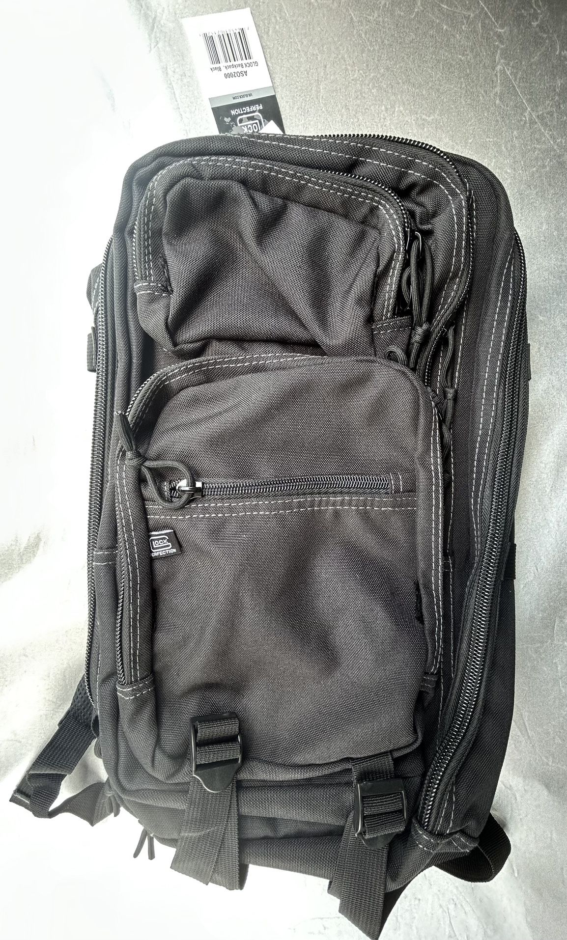 Glock Backpack 600 Denier Polyester Heavy-Duty Non-Rust Zippers Black - AS02001