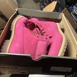 Men’s Timberland 6in Worn 2x Size 9.5 PINK BOOTS  for sale