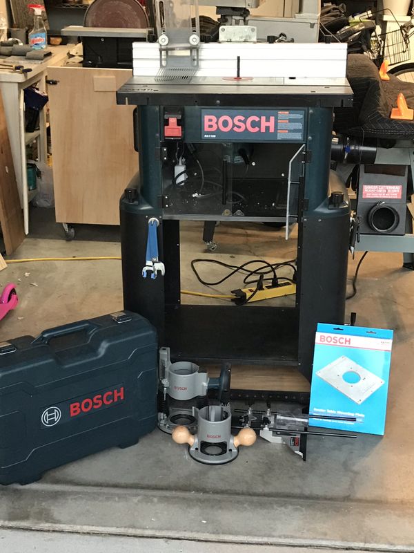 Bosch Router and Full size Bosch Router Table, mobile base and accessories for Sale in Coto de