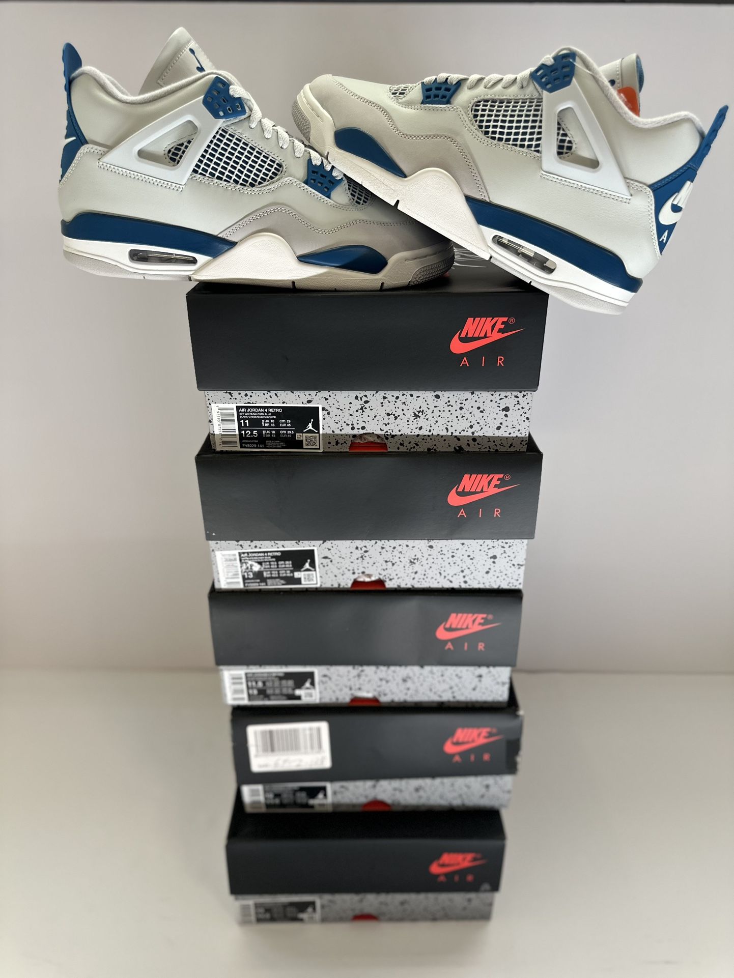 BRAND NEW JORDAN 4 “MILITARY BLUE” FOR SALE! MEN SIZES 11, 11.5, 11.5, 13 $245