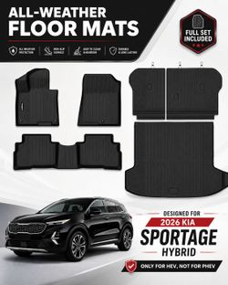 2026 Kia Sportage Hybrid Custom-Fit Rubber Front/Rear Floor Mats + Cargo Mat + Backrest Mat