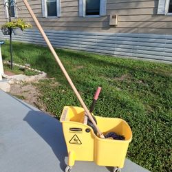Mop Bucket, Ringer, Mop And Handle