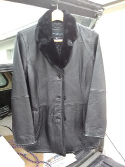 Kenneth Cole Reaction Large Men's Black Leather Coat