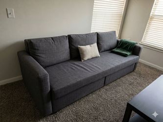 MUST PICKUP TODAY Modern Living Room Set – IKEA LACK Coffee Table & Grey 3-Seat Sofa Bed