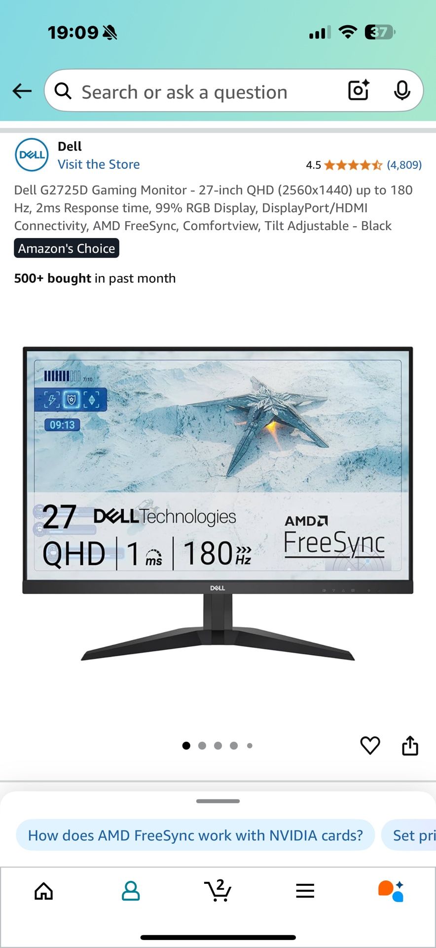 Dell 24’ 180FPS QHD