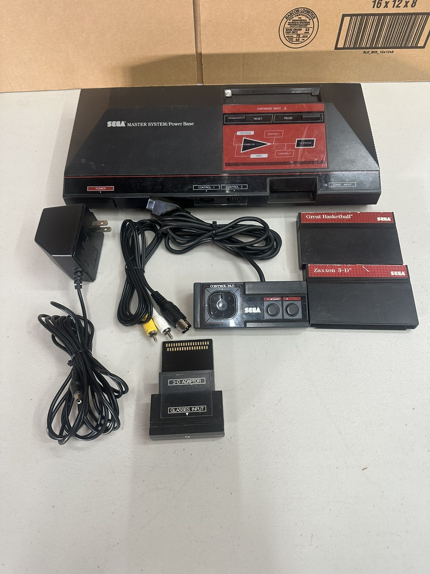 Sega Master System Console Bundle w/ 2 Games- All Tested, Fully Functional