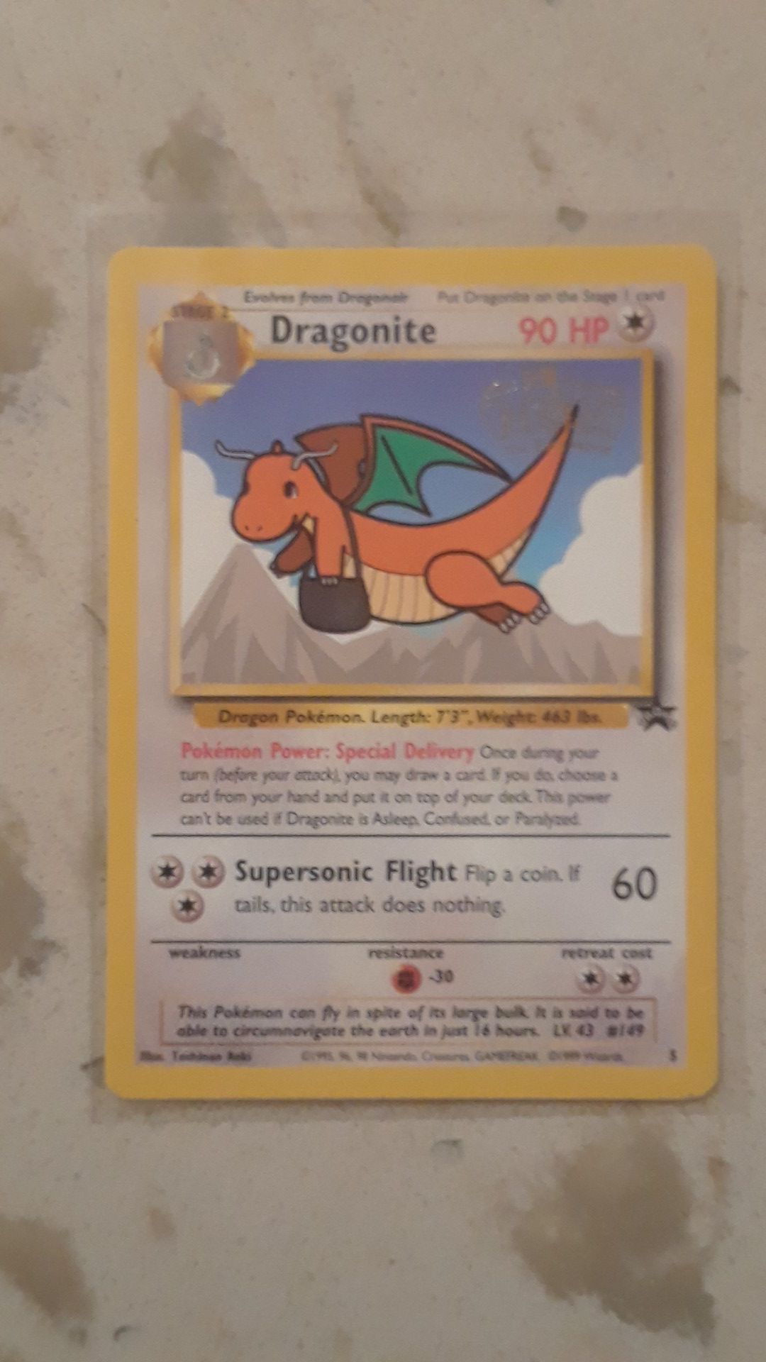 Dragonite Pokemon Card from the first Pokemon movie