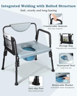 4 in 1 Heavy Duty Bariatric Bedside Commode