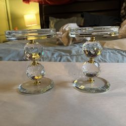 crystal candle holders