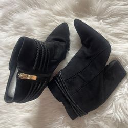 BCBG Generation Black Suede Booties