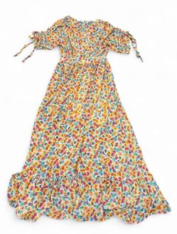 Im Vely Floral Maxi Wrap Dress with Ruffle Hem