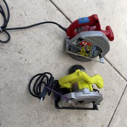 2 circular saw skilsaw 6-1/2 blade / and rioby 7-1/4 blade asking $45 each thanks 