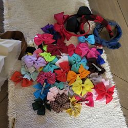 Girl Bows And Headbands (Lot)