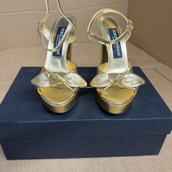 Dolce & Gabbana Metallic Gold Platform Heels – Size 36 (US 6)