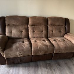 reclining sofa in brown