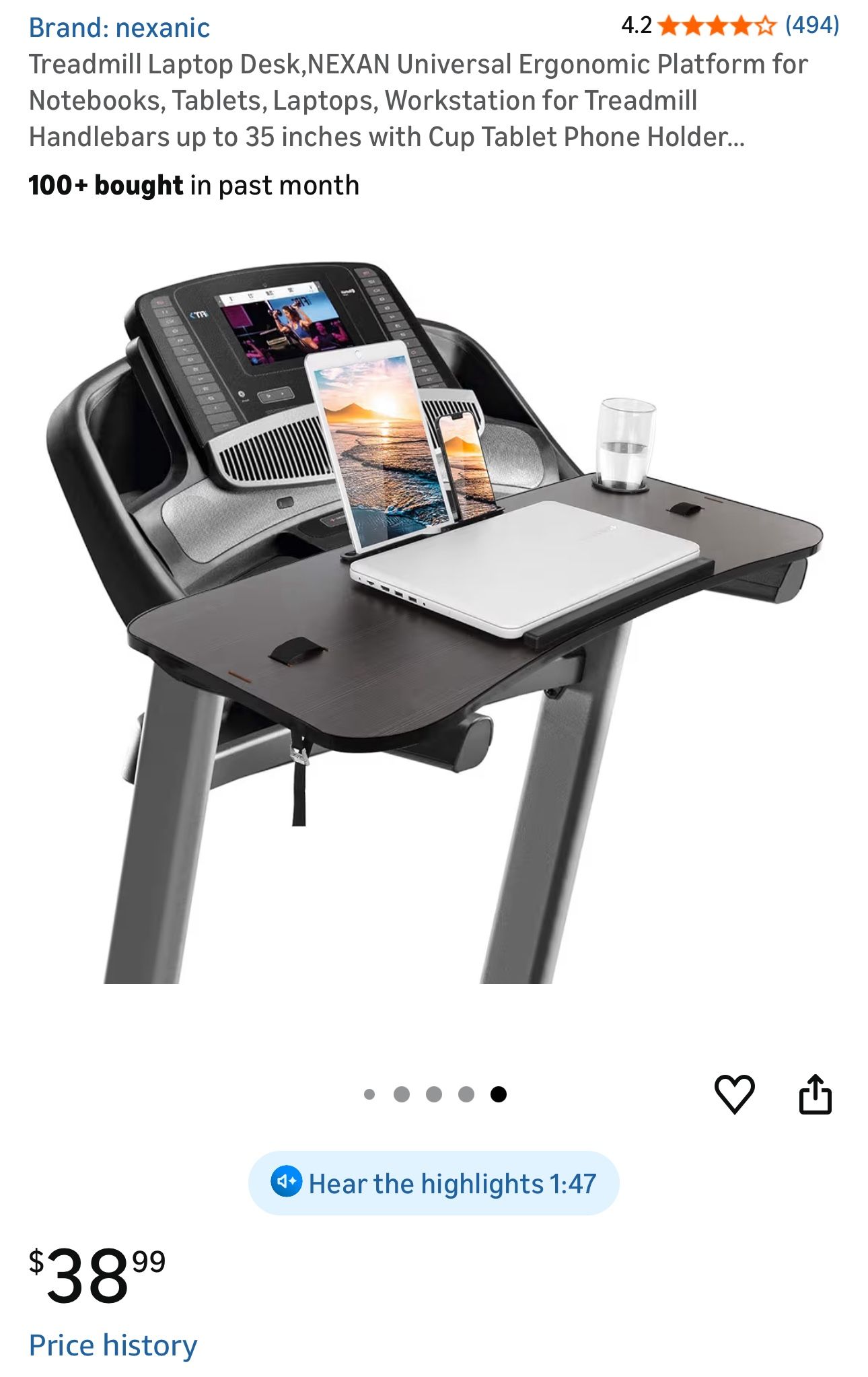 Treadmill Laptop Desk