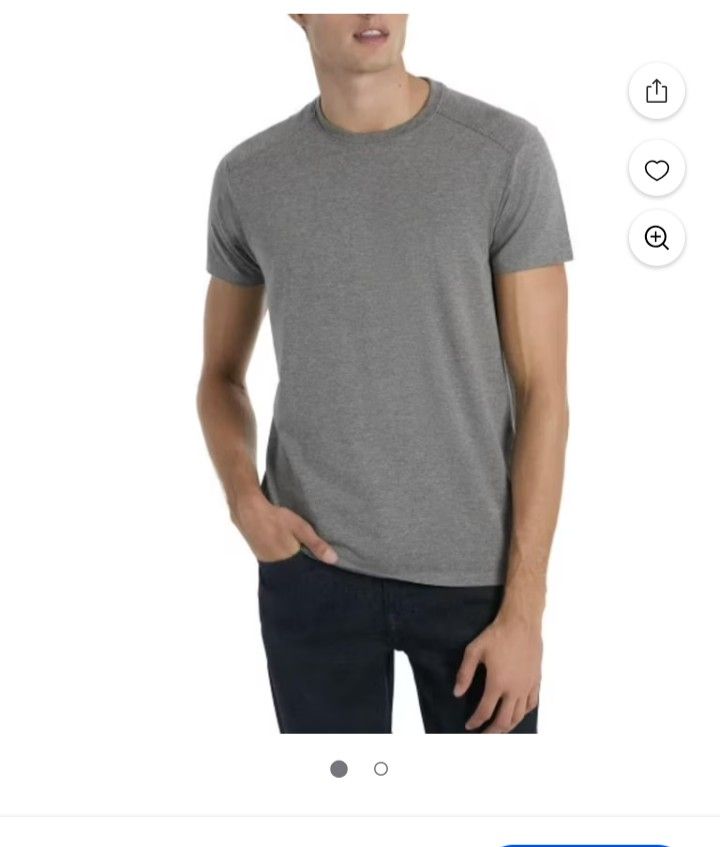 Kenneth Cole Men’s Grey Heather 4-Way Stretch Slim Fit Tee