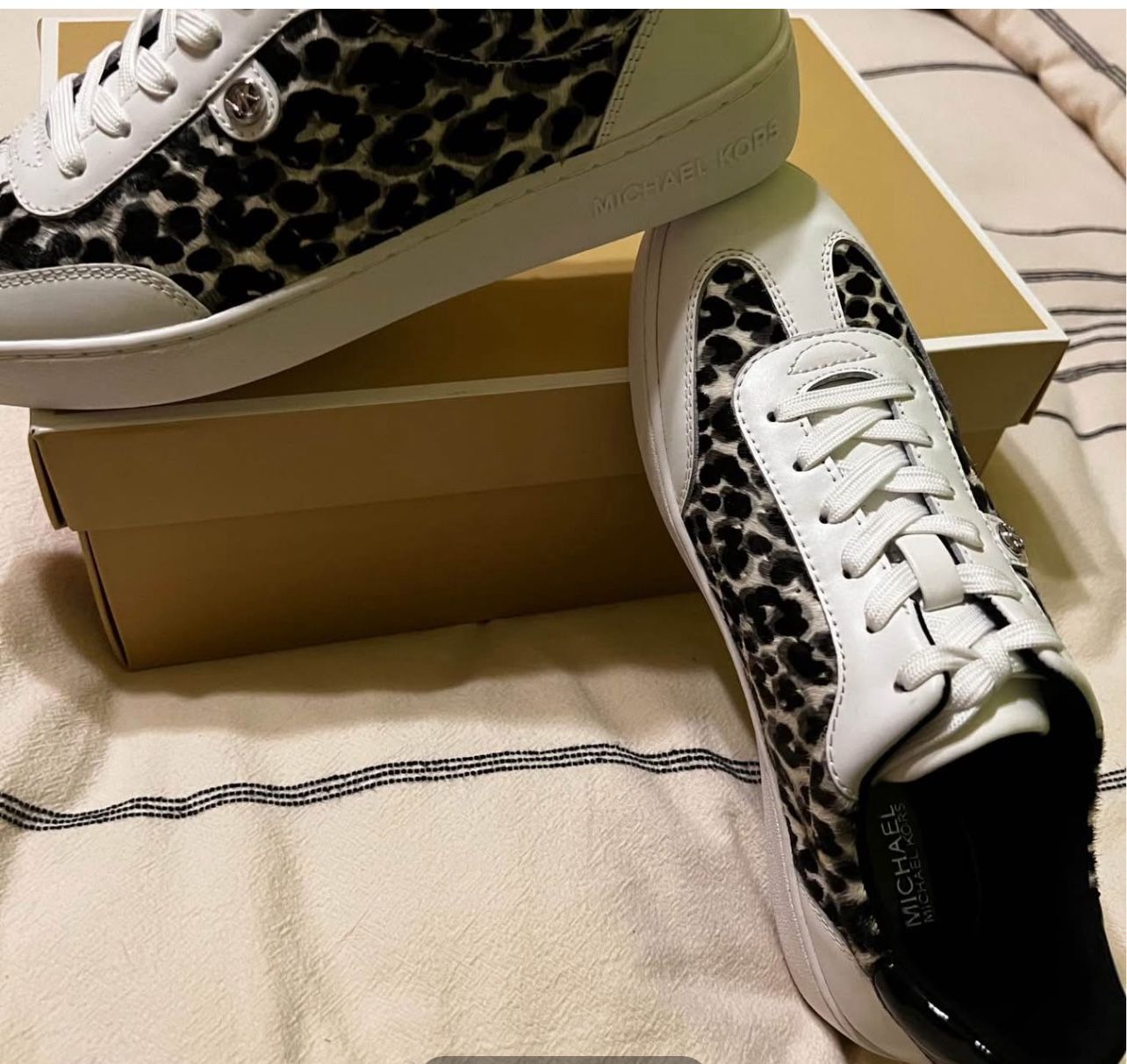 Michael Kors Scotty Leopard Print Calf Hair Sneaker