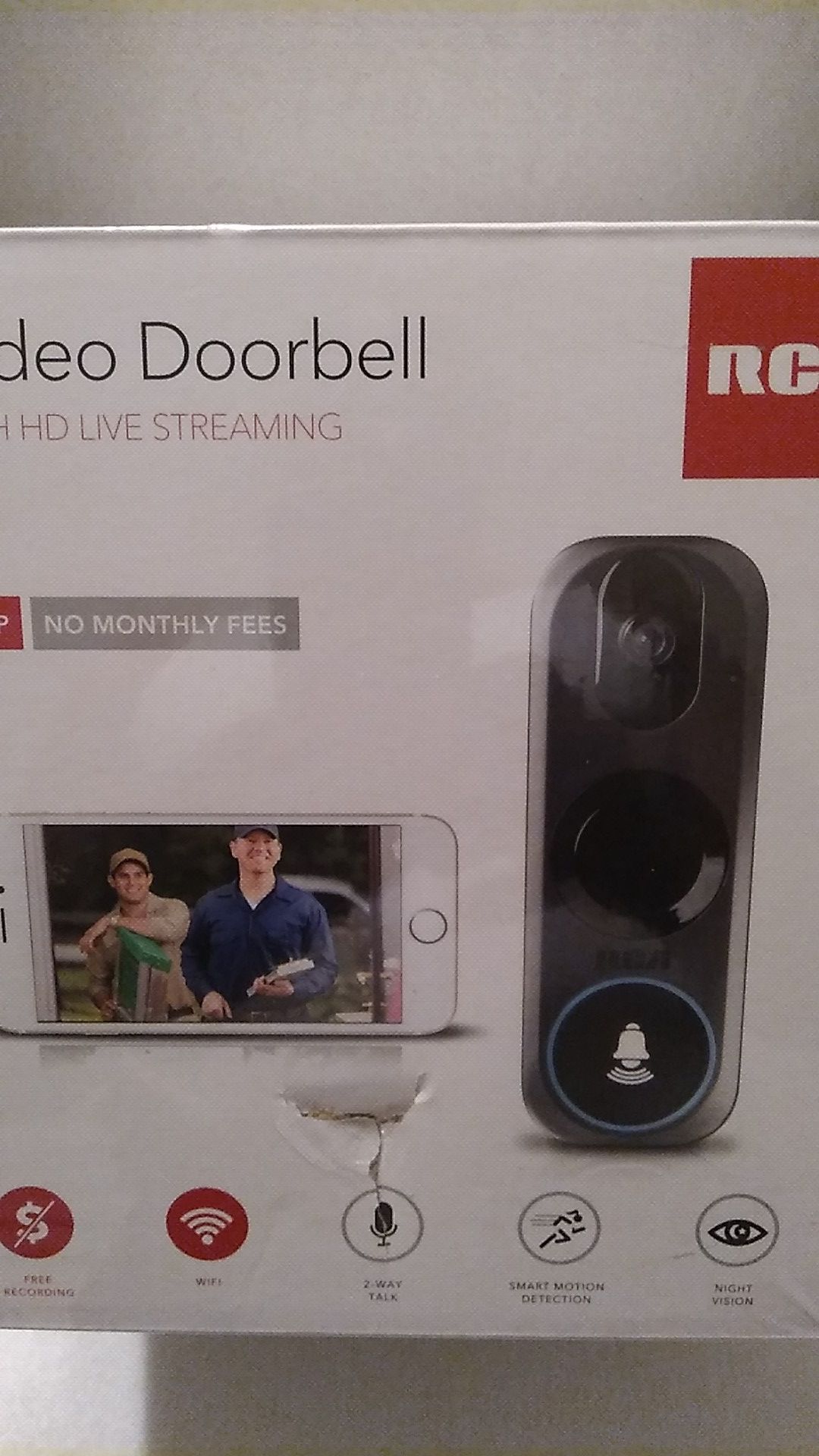 RCA Video Doorbell Camera with HD Live Streaming - 2-Way Talk and Wi-Fi HSDB2A