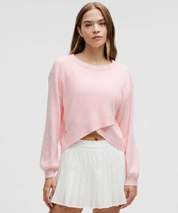 LULULEMON Reversible Crossover Sweater Strawbery Milkshake Cross-Hem Crew