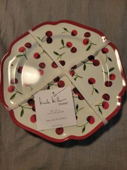 New Nicole Miller Melamine Salad Plates