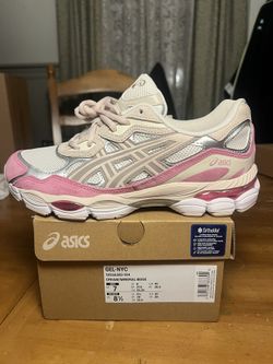 ASICS GEL-NYC Cream Beige Pink Size 7M (8.5 Women’s)