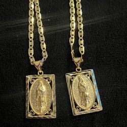 Virgen De Guadalupe Pendant & Chain