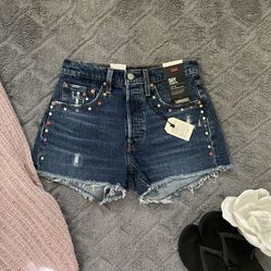 Brand New Custom Levi’s 501 Shorts: High Rise, Size 26 
