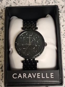 Caravelle Black Crystal Dial Watch