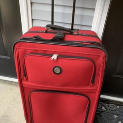 American Trunk And Case Luggage Bag With Two Wheels Used Good 17/29 Inches 