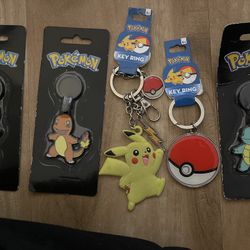 New Pokemon Keychains - Charmander, Pikachu, and pokeball