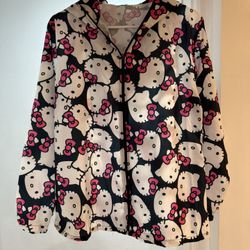 Hello Kitty Wind Breaker Zipper Jacket With Hood