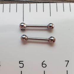 16g  Surgical Stainless Steel 1/2 Inch Straight Barbells