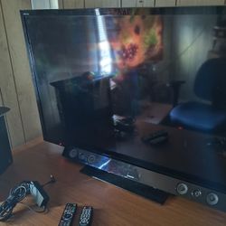 Large TV And Soundbar