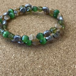 Hand crafted wire wrap beaded bracelet numbered one through 10