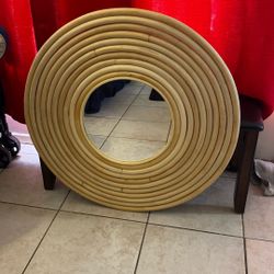 Bamboo Wall Mirror 34” Wide