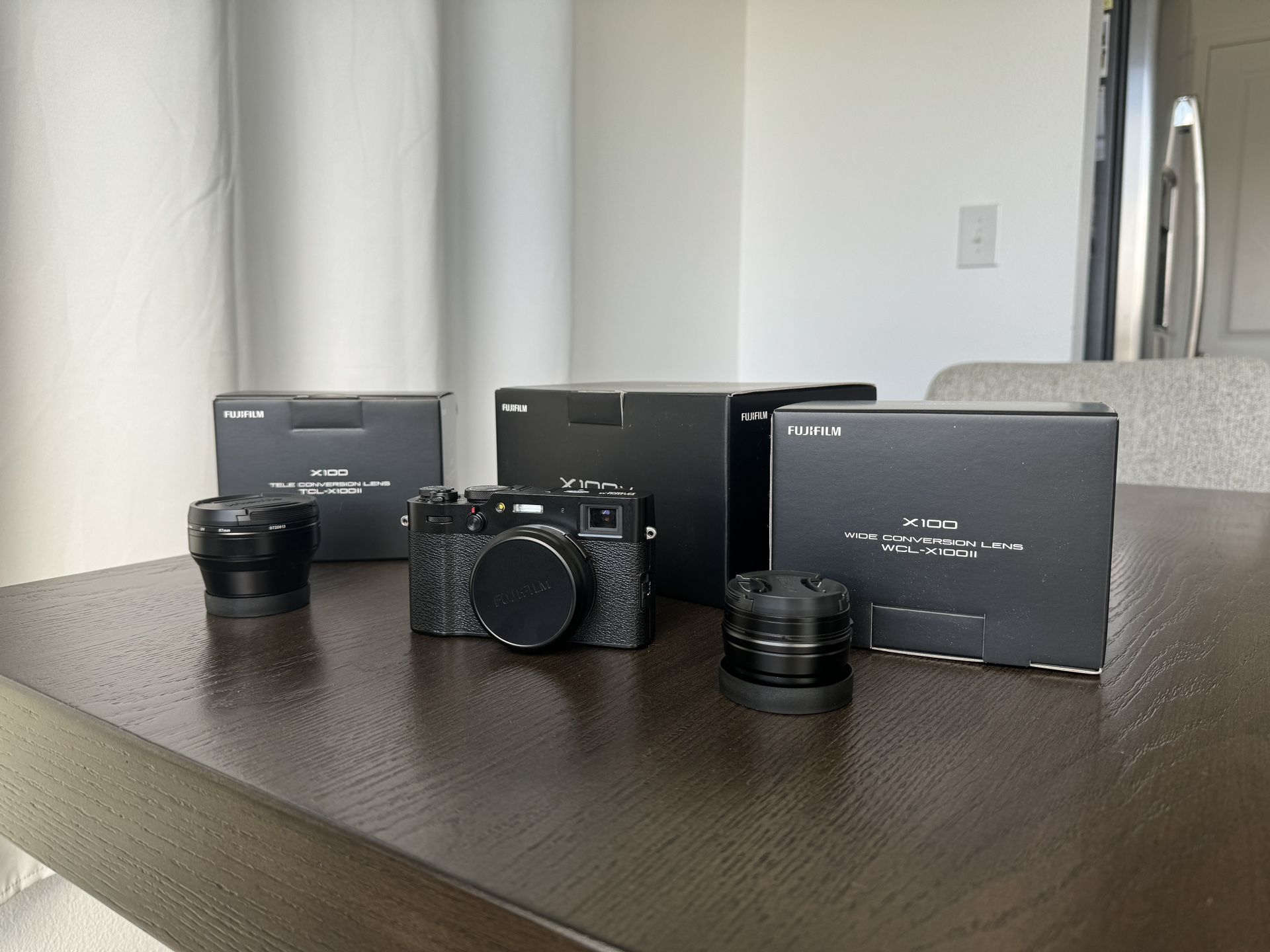 Fujifilm X100V Camera (Black)- FULL KIT with Wide and Tele Lens