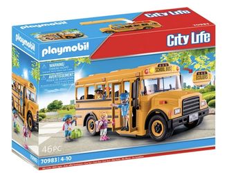 Playmobil School Bus with Accessories and 4 Figures