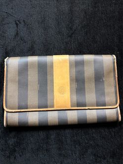 Vintage Fendi Pequin Stripe Clutch Bag