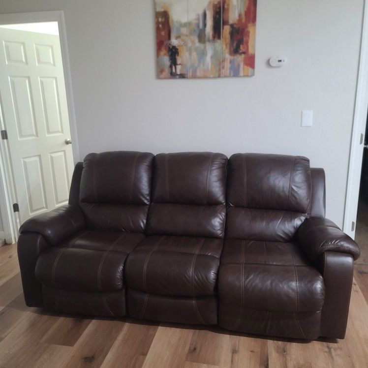Brown Leather Sofa