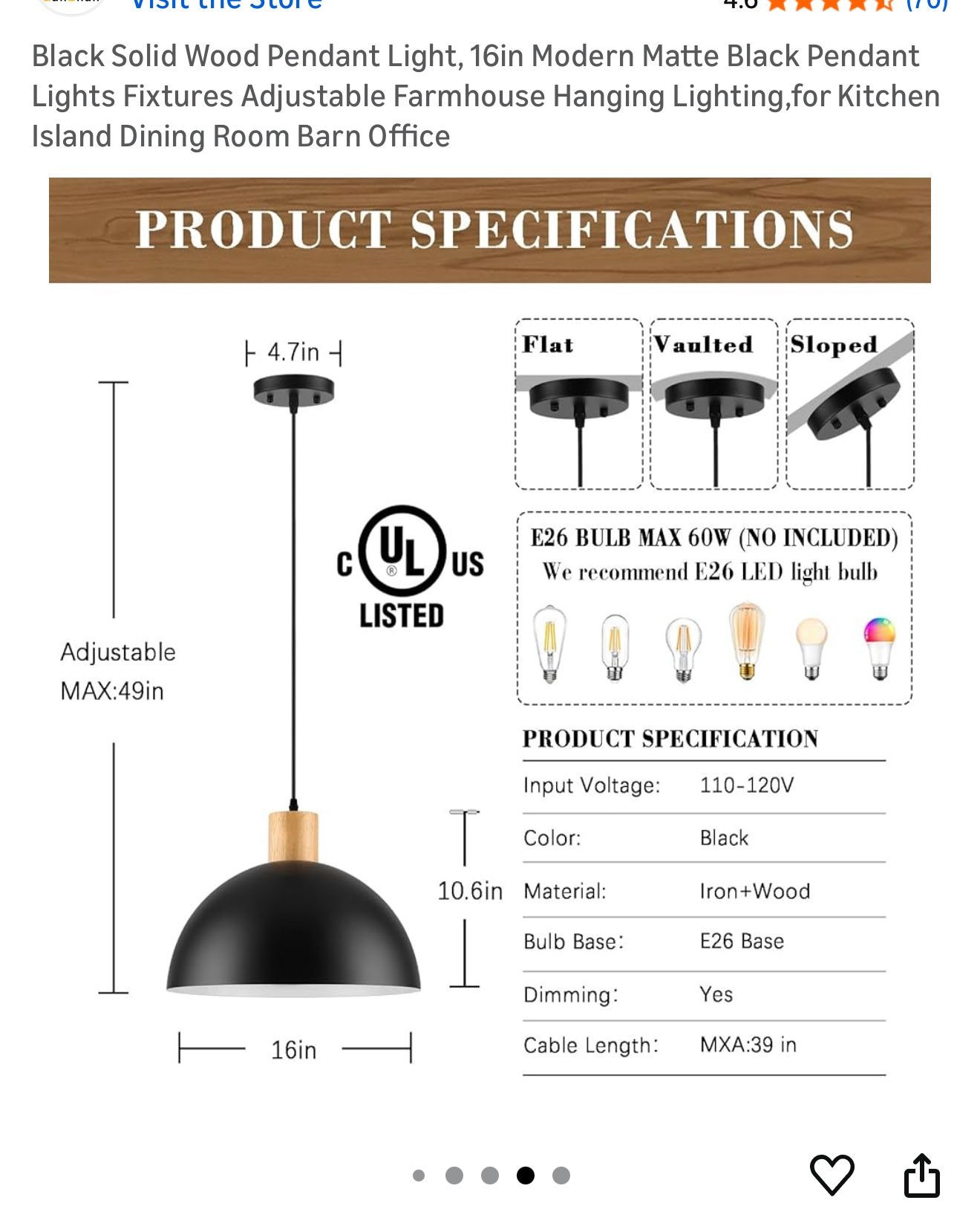 Brand New Modern Two Tone Pendant Light