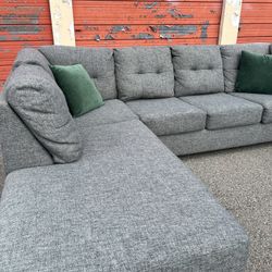 Ashley's Gray Sectional Sofa Couch Left Facing Chaise