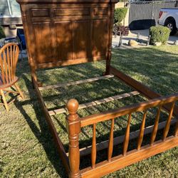 Queen Size Bed Frame, Solid Oak