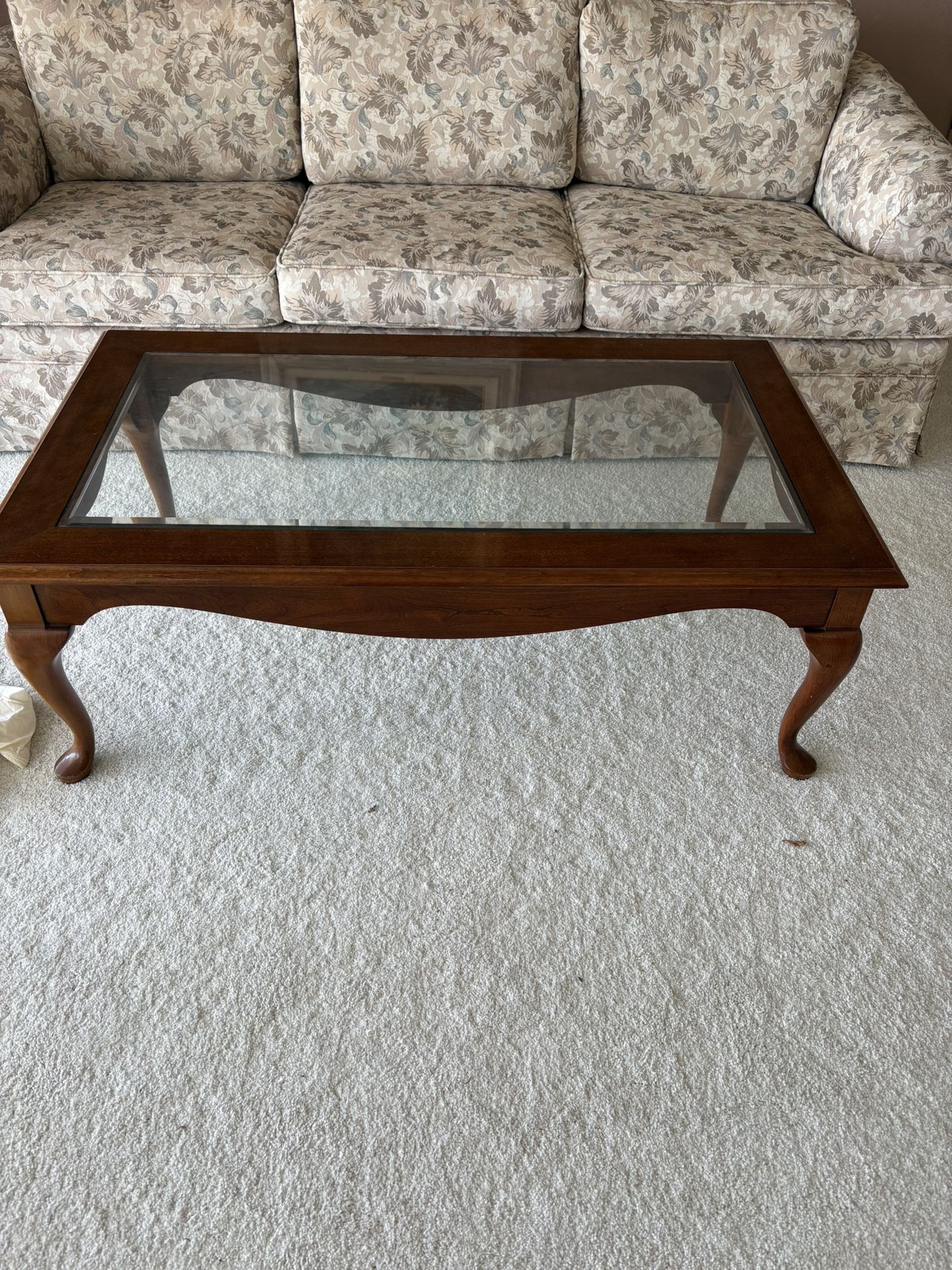 Glass Top Coffee Table and End Tables
