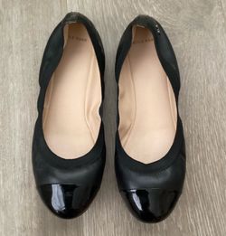 Women’s Size 9 Cole Haan Black Patent Cap Toe Ballet Flats Deltona