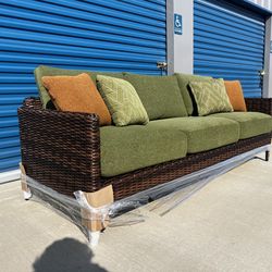 Brand New. Ashley Brand. Horizon Hall Outdoor Sofa with Cushion. Green. $799