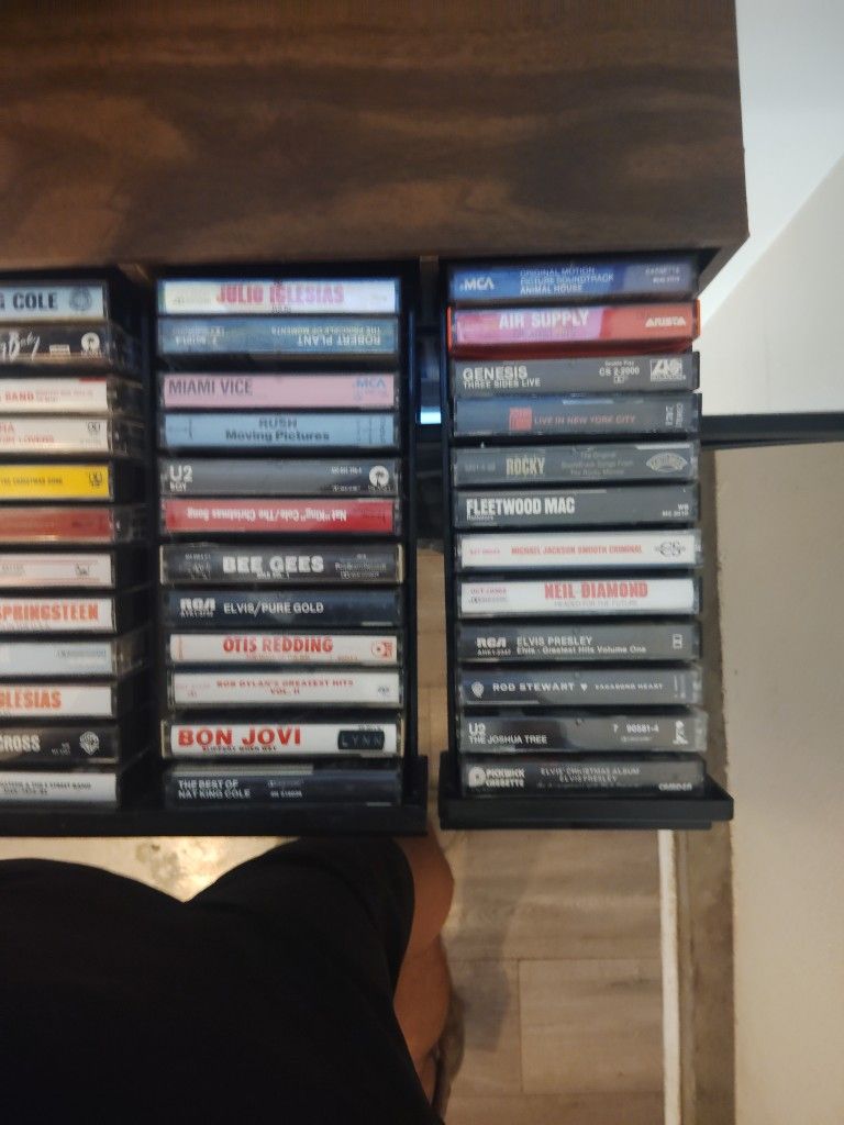 Vintage Cassette Holder With With 36 Cassettes Inluded