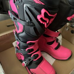 Fox Racing Moto Boots Hot Pink Women’s 8 Size