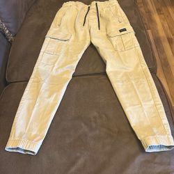 Boys Medium Skinny Hollister Cargo Khaki Jogger