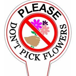 2PCS Please Don't Pick Flowers Metal Yard Sign 